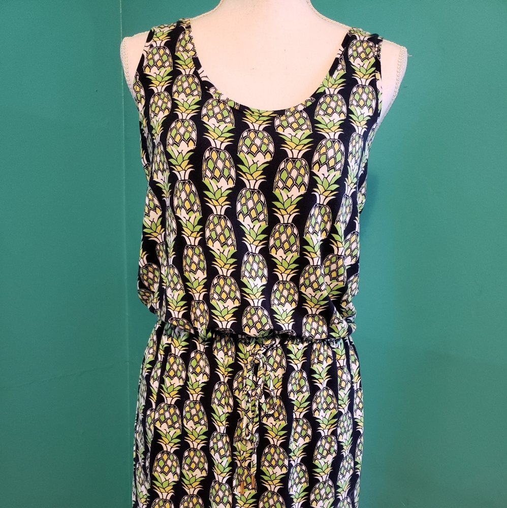 Banana Republic navy pineapple dress